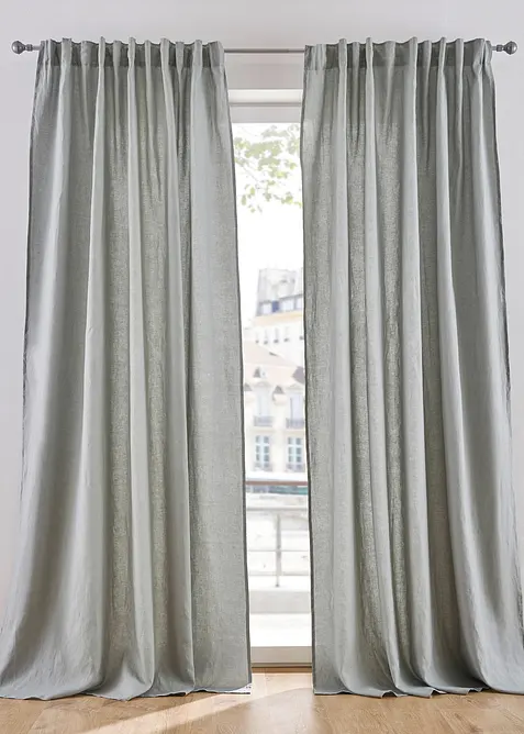 Gardinlängd i bomull med linneandel (1-pack), bonprix