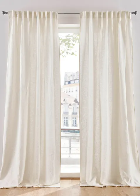 Gardinlängd i bomull med linneandel (1-pack), bonprix