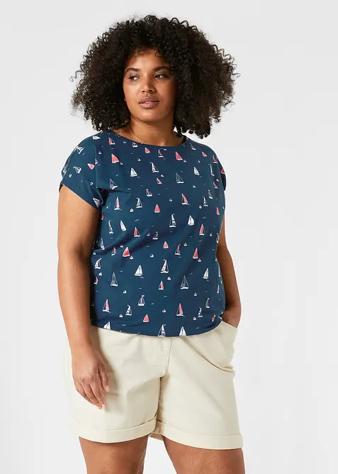 Sk&ouml;n T-shirt, kort&auml;rmad, bonprix