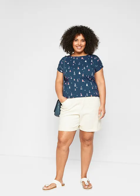 Sk&ouml;n T-shirt, kort&auml;rmad, bonprix