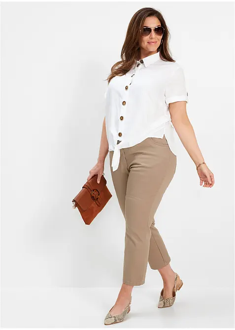 Stretchig dra på-byxa i 7/8-längd, bonprix