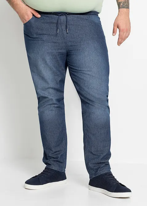 Dra p&aring;-jeans i somrig denim, klassisk passform (2-pack), bonprix