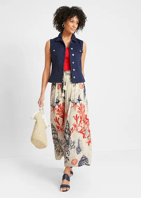 Maxikjol i f&ouml;ljsam viskos, bonprix