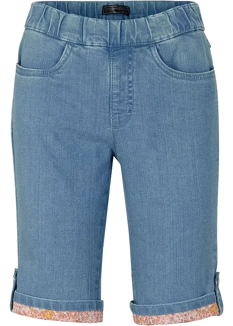 Jeansshorts med kontrasterande benslut, bonprix