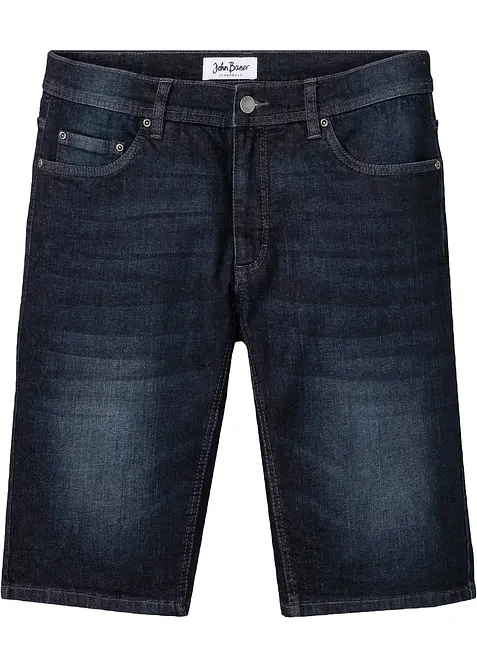 Stretchiga jeansshorts med förstärkt gren, normal passform, bonprix