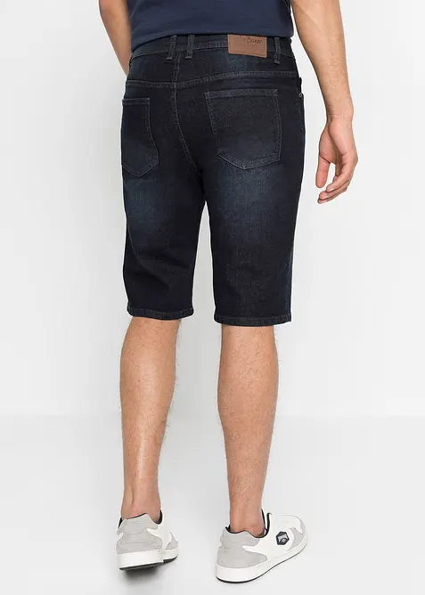 Stretchiga jeansshorts med f&ouml;rst&auml;rkt gren, Regular Fit, bonprix