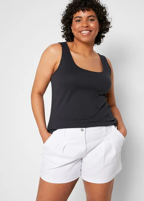 Ribbstickat bomullslinne, bonprix