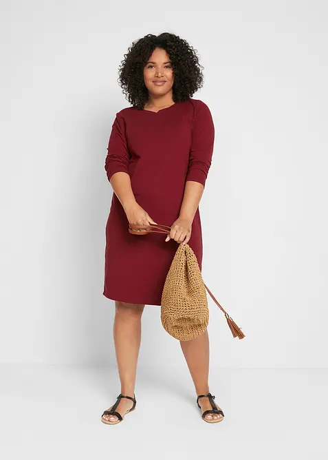 Jerseyklänning av bomull med stretch (2-pack), bonprix