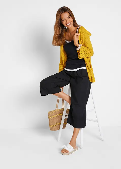 3/4-byxa i linne och bomull, bonprix