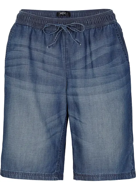 Tunn denimbyxa med lin, bonprix