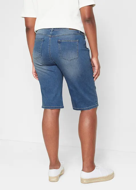 Bekväma stretchiga jeansbermudas, bonprix