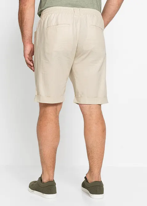 Dra p&aring;-shorts i linneblandning, normal passform, bonprix