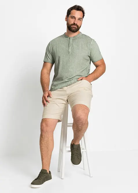 Dra p&aring;-shorts i linneblandning, normal passform, bonprix