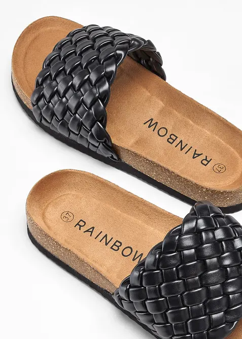 Toffla med fl&auml;tad look, bonprix