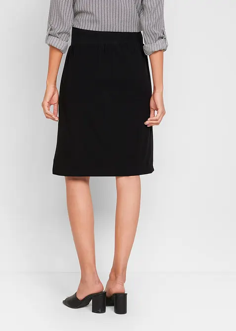 Kjol av elastisk bomullsmix med integrerad cykelbyxa, bonprix