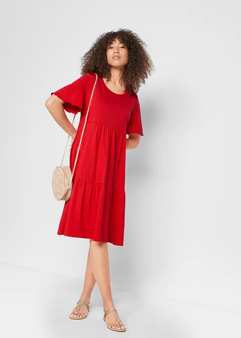 Jerseyklänning av ren bomull, bonprix