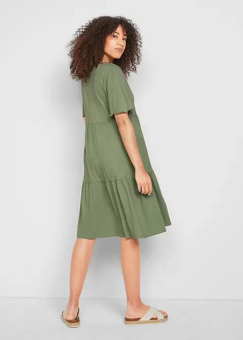 Jerseykl&auml;nning av ren bomull, bonprix