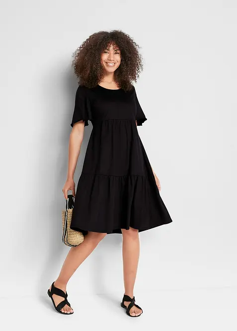 Jerseykl&auml;nning av ren bomull, bonprix