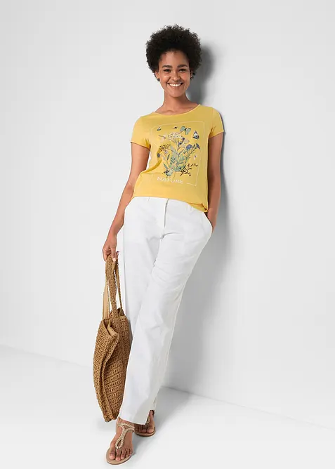 T-shirt i bomull med tryck, bonprix