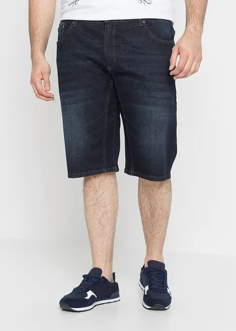 Stretchiga jeansshorts med förstärkt gren, normal passform, bonprix