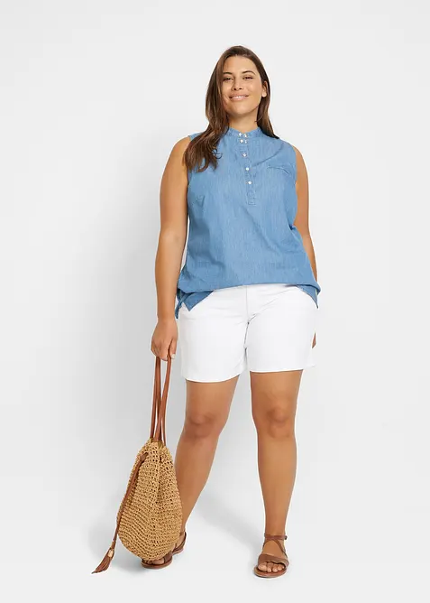 Jeansshorts Slim Fit, Mid Waist (2-pack), bonprix