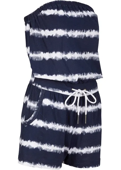 Jumpsuit med bandeauöverdel, av ekologisk bomull, bonprix