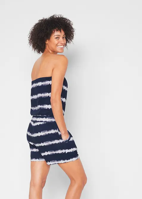 Jumpsuit med bandeauöverdel, av ekologisk bomull, bonprix