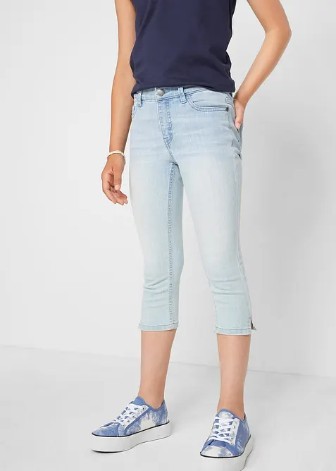 Caprijeans Mid Waist för barn, bonprix