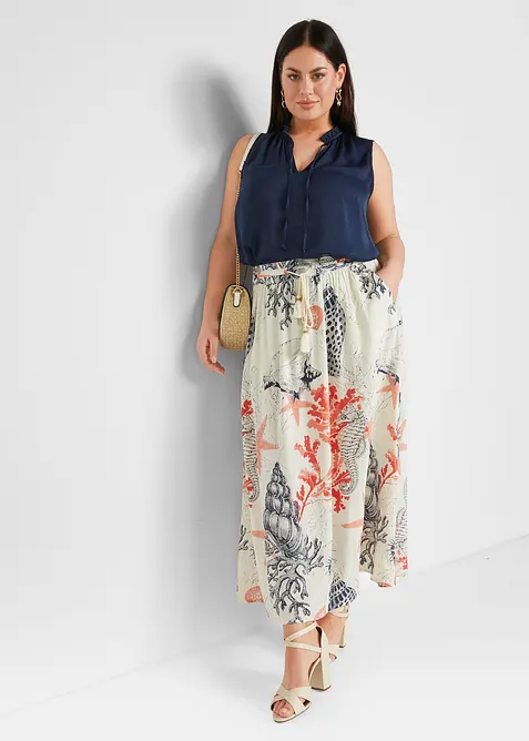 Maxikjol i f&ouml;ljsam viskos, bonprix