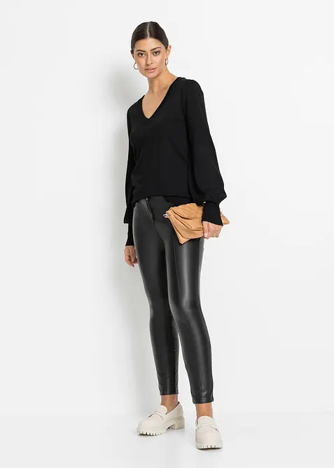 Finstickad tröja i viskosmix, bonprix