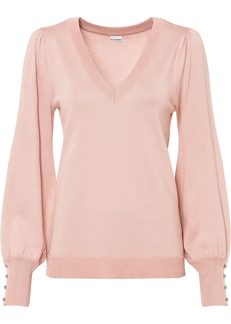 Finstickad tröja i viskosmix, bonprix