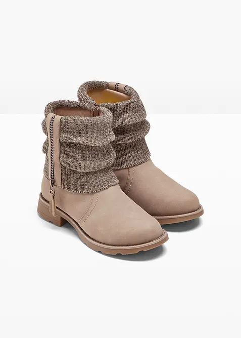 Boots med stickad mudd, bonprix
