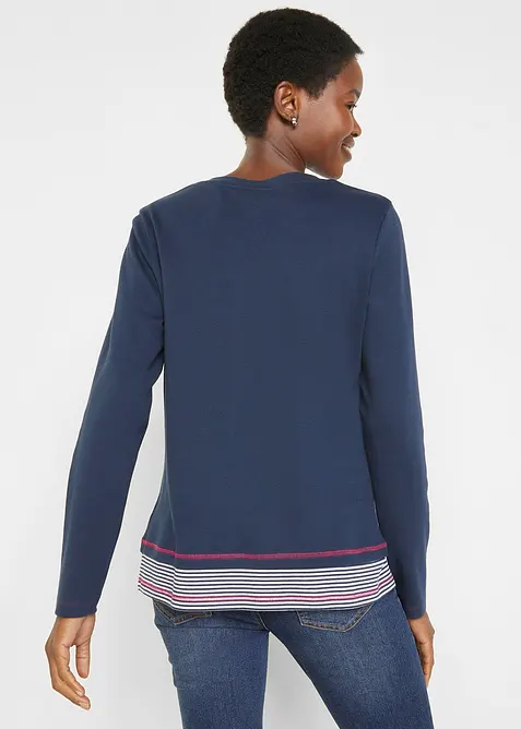 L&aring;ng&auml;rmad bomullstopp med 2-i-1-look, bonprix