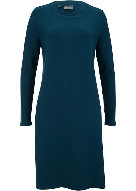 Stickad klänning med återvunnen bomull, bonprix