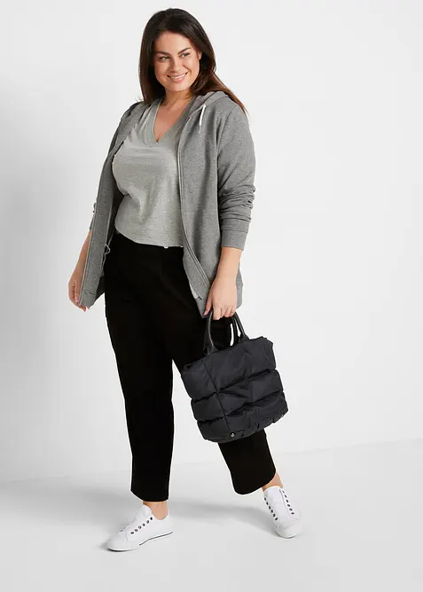 Vid l&aring;ng topp med V-ringning (5-pack), kort&auml;rmad, bonprix