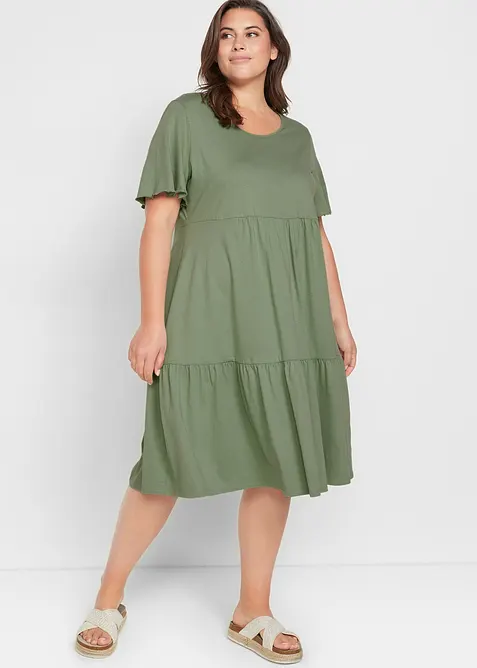 Jerseykl&auml;nning av ren bomull, bonprix