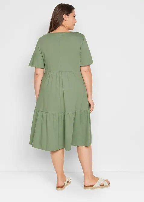 Jerseykl&auml;nning av ren bomull, bonprix