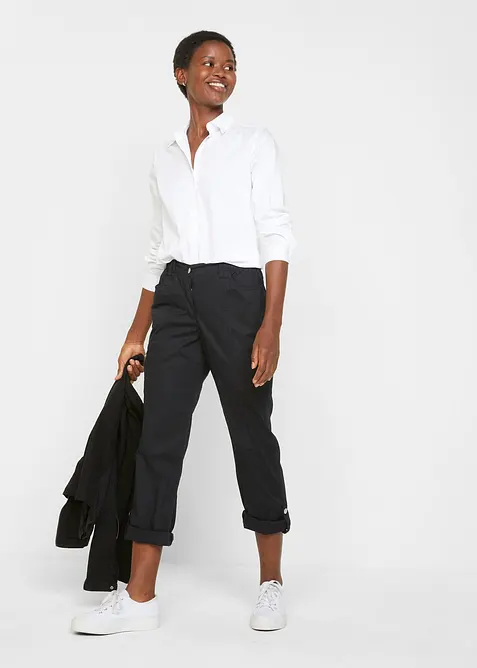 Jacka i bomullstwill med stretchinf&auml;llningar i sidorna, bonprix