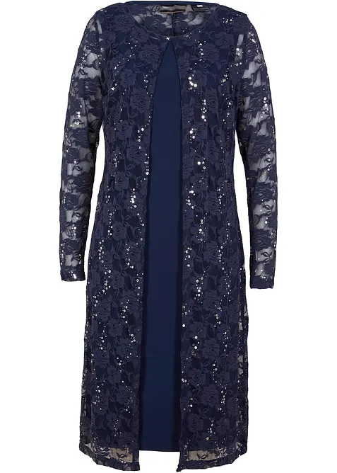 Klänning med spets (dubbelpack, 2 delar), bonprix