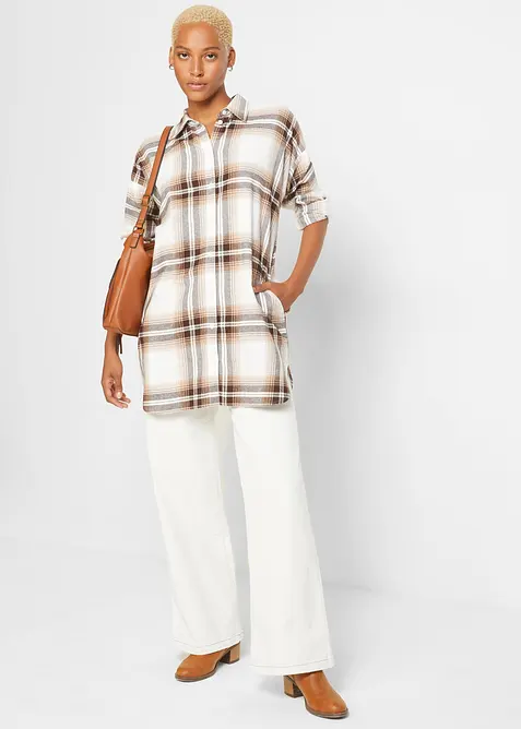 Flanellskjorta av ren bomull, bonprix