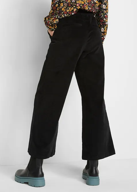 Manchesterbyxa med bekv&auml;m high waist, bonprix