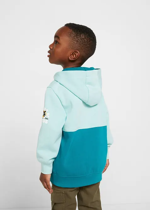 Sweatshirt med huva i mjuk bomullsmix för barn, bonprix