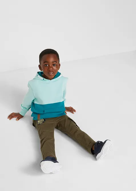 Sweatshirt med huva i mjuk bomullsmix för barn, bonprix