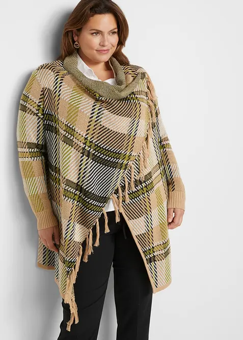 L&aring;ng cardigan med fransar, bonprix