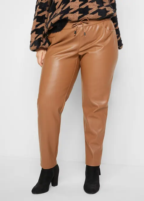 Dra p&aring;-byxa i skinnimitation, bonprix