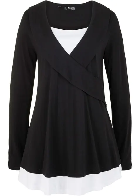 Trikåtunika i mix av bomull och viskos, bonprix