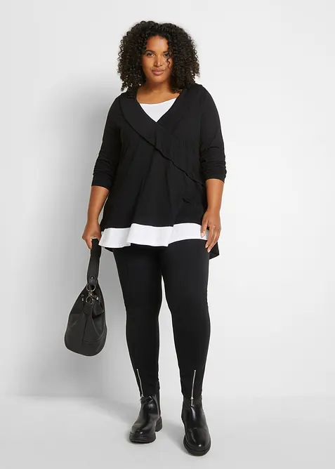 Trik&aring;tunika i mix av bomull och viskos, bonprix