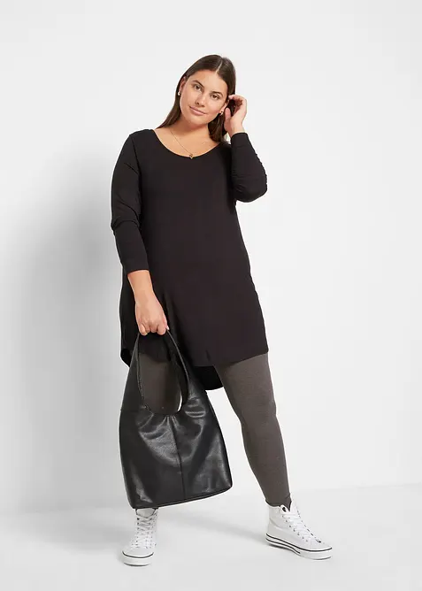 Lång topp av viskos, långärmad, bonprix