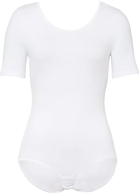 Bomullsbody med halvl&aring;ng &auml;rm, bonprix