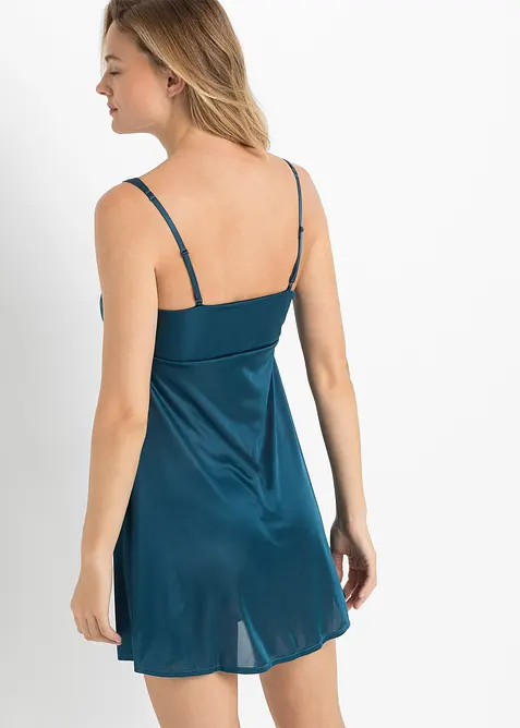 Negligé i glansigt material, bonprix